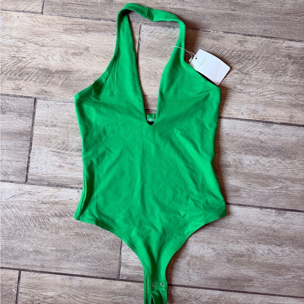 ReoRia Bright Green Halter Bodysuit